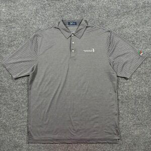 Colonial Collection Mens Polo DriWay Golf Shirt XL Gray Striped Performance